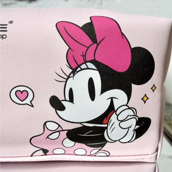NEW CRÈME Shop Disney Mickey & Minnie Mouse Travel Pouch Pink - Picture 7 of 11